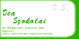 dea szokolai business card